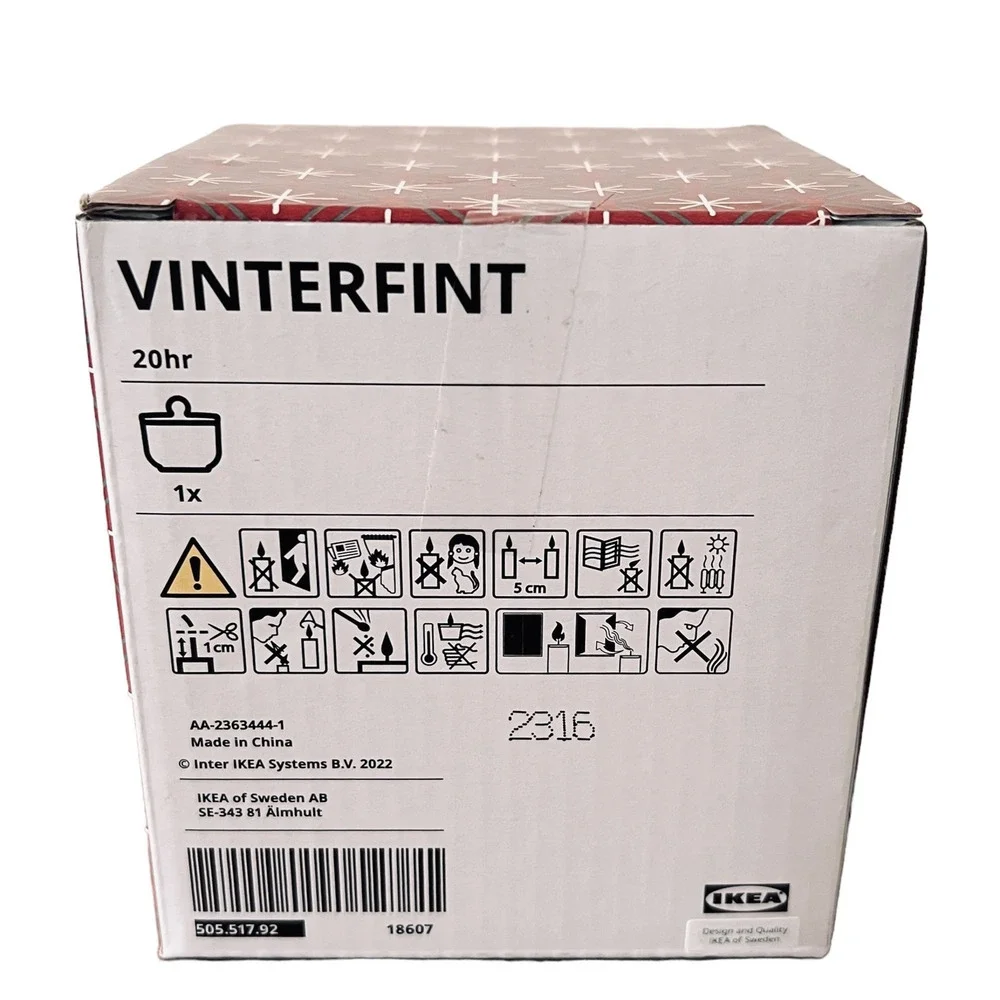 IKEA VINTERFINT Red Scented Cinnamon & Sugar Candle in Glass